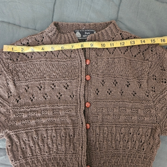 olive vintage wool cardigan - Picture 6 of 9